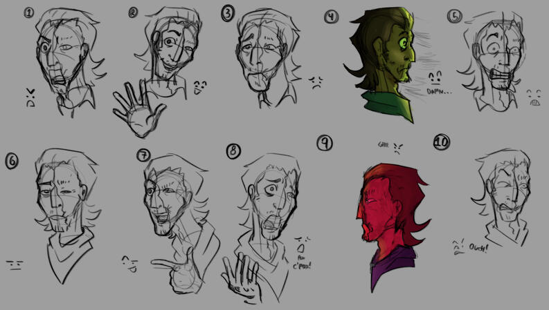 Expression work for Character Design class